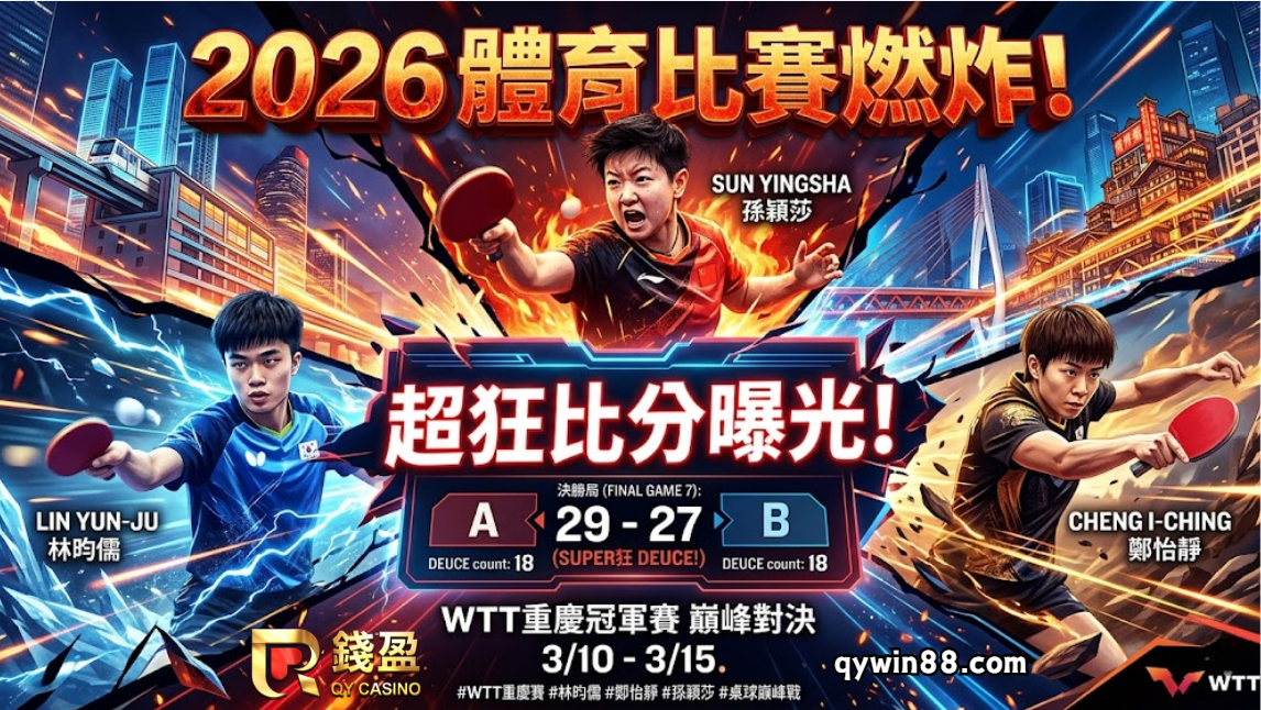 2026體育比賽燃炸！WTT重慶賽超狂比分曝光，跟著下注爽賺！