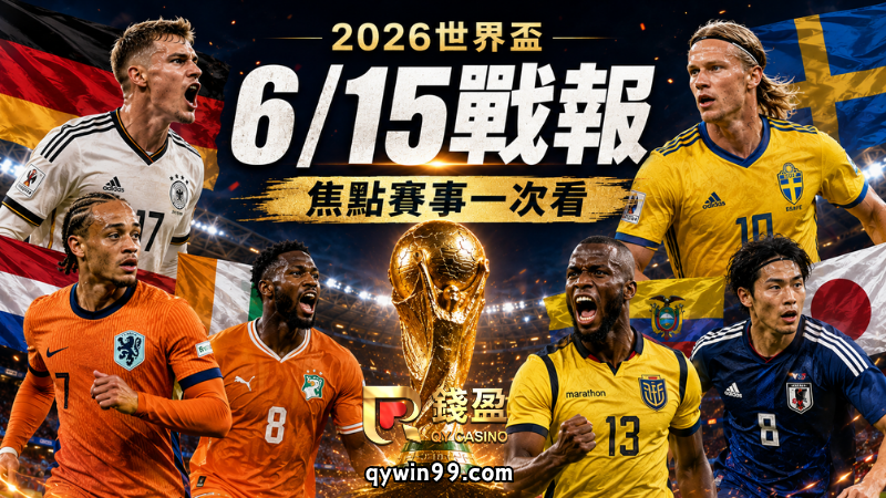 【2026FIFA世界盃】6/15戰報：德國7球大勝開胡，日本逼平荷蘭，瑞典火力全開登上F組榜首