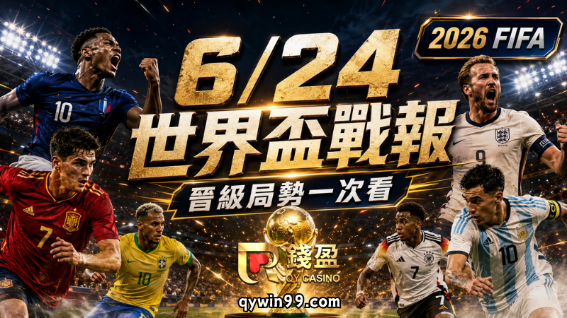 【2026FIFA世界盃】6/24戰報：C羅雙響破紀錄，哥倫比亞晉級32強！小組第三晉級規則一次看