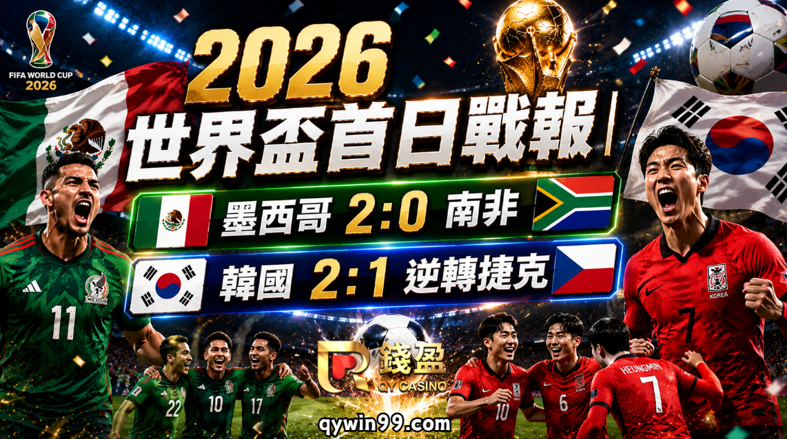 2026世界盃首日戰報｜墨西哥2比0南非、韓國2比1逆轉捷克