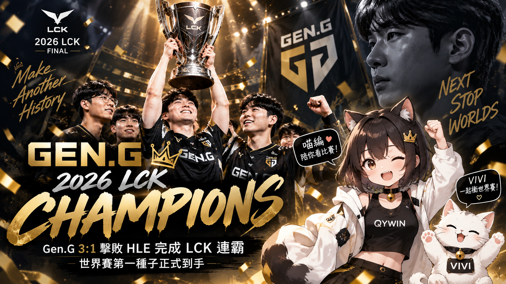 Gen.G 3：1擊敗HLE完成LCK連霸！世界賽第一種子正式到手