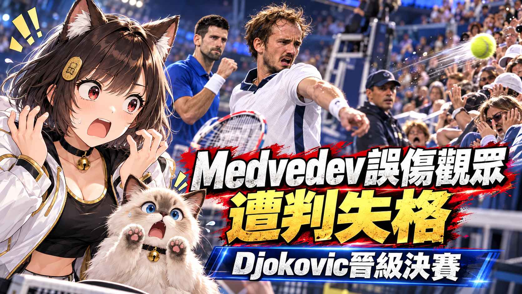 Medvedev一球砸中觀眾遭失格！中國公開賽四強爆意外　Djokovic直接晉級決賽