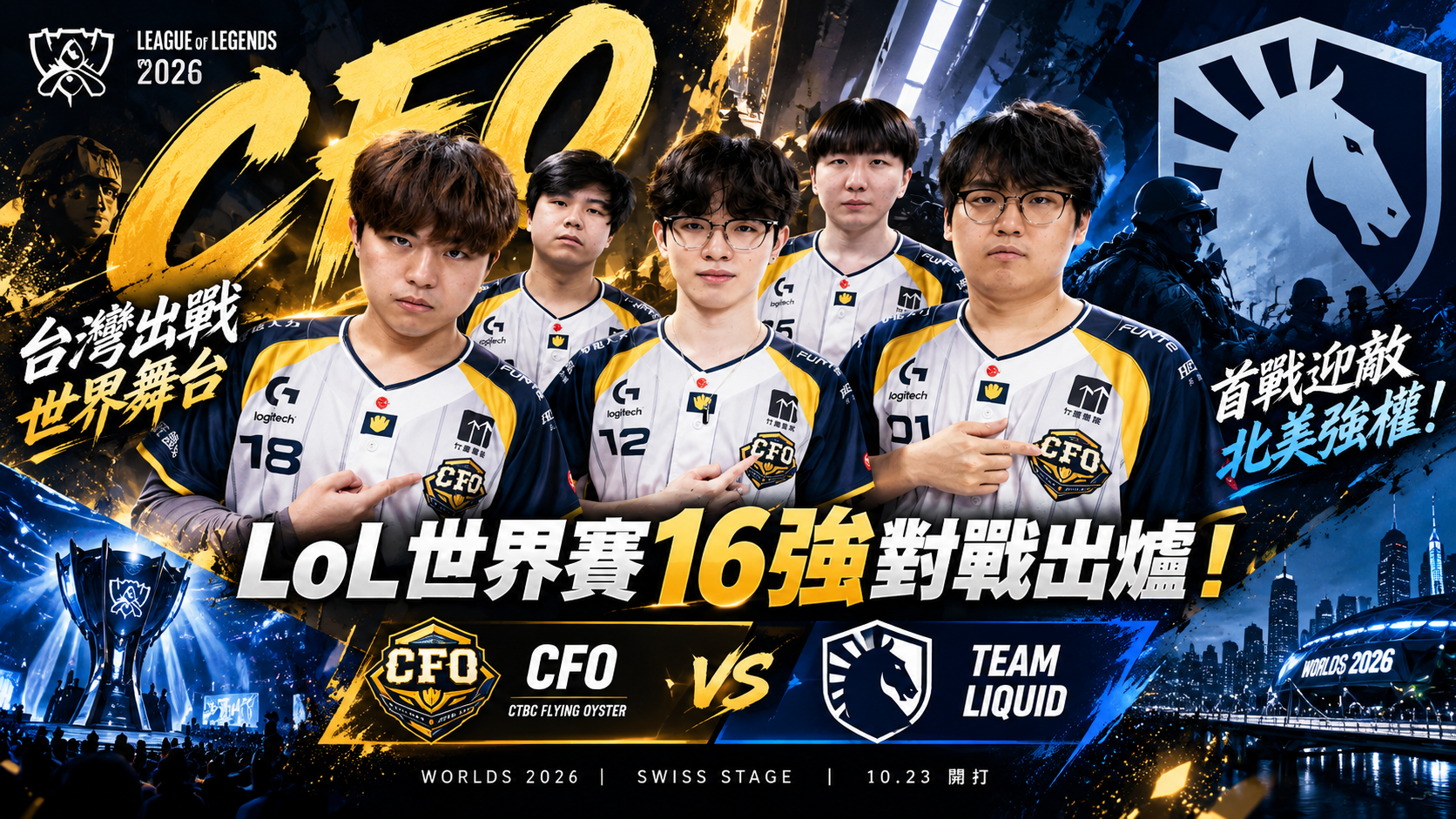 LoL世界賽16強對戰出爐！CFO首戰Team Liquid、Faker率T1迎戰LOS