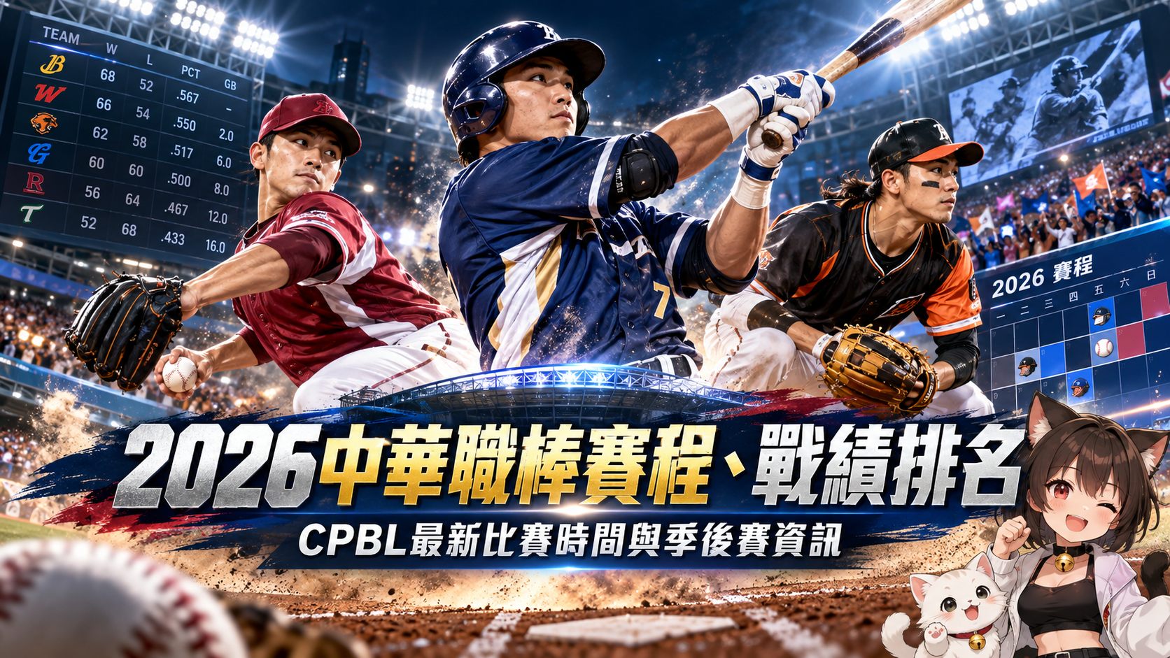 2026中華職棒賽程、戰績排名｜CPBL最新比賽時間與季後賽資訊