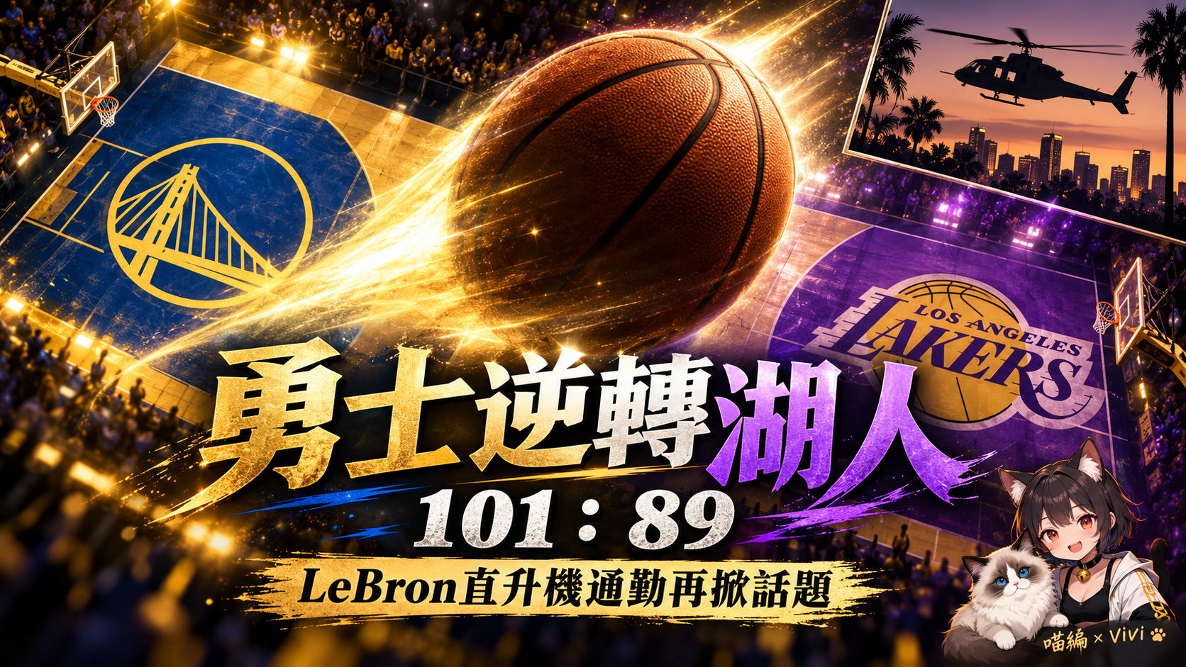 勇士101：89逆轉湖人！Curry拿11分，LeBron直升機通勤另掀話題
