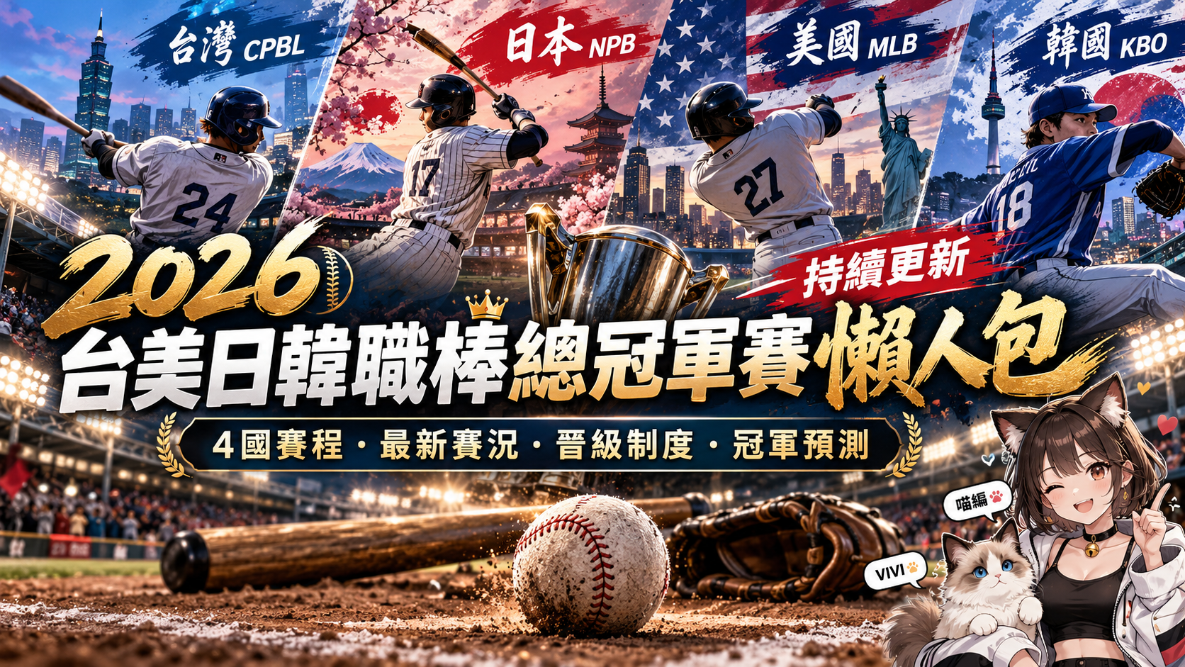 2026台美日韓職棒總冠軍賽懶人包｜4國賽程、最新戰況、晉級制度與冠軍預測