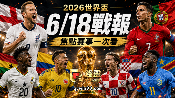 【2026FIFA世界盃】6/18戰報：英格蘭火力全開、葡萄牙爆冷遭逼平！