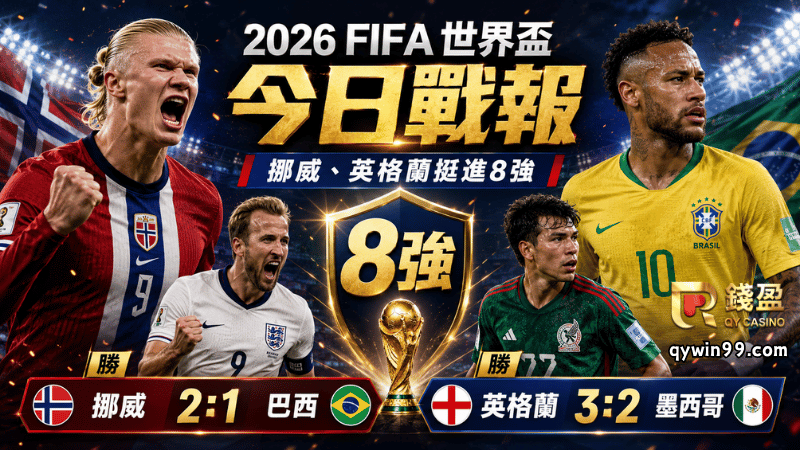 【2026FIFA世界盃16強】7/6戰報：內馬爾淚灑揮別舞台，英格蘭驚險晉級8強