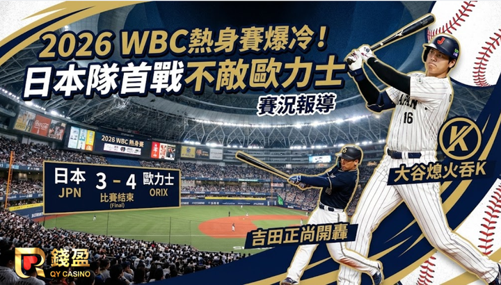 2026WBC熱身賽爆冷！大谷熄火吞K 日本隊首戰不敵歐力士